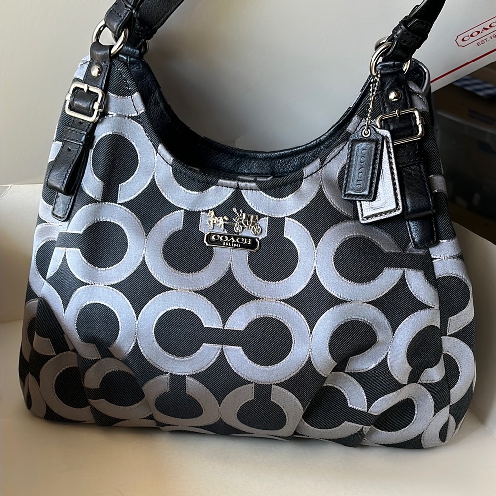 Authentic Coach Bag, OP Art Coach Signature Logo Purse, Vintage Rare Y2K EUC - Picture 2 of 15